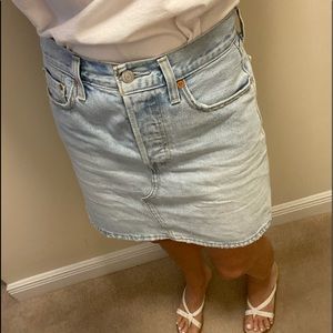 Levi’s premium faded denim button fly skirt